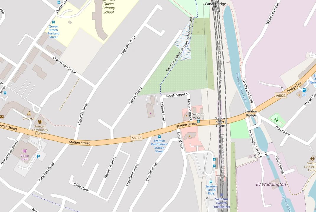 Map preview showing the Memorials Of Elegance office in Swinton